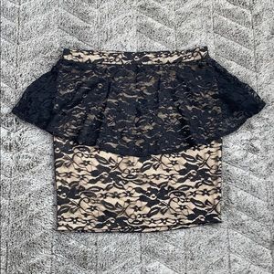 Lily White, Lace High Waisted Peplum Skirt size M